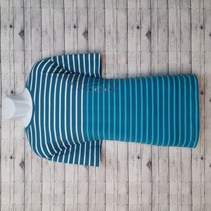 Nautica-Men's Striped Ribbed Crewneck Short Sleeve T-Shirt Rich Teal